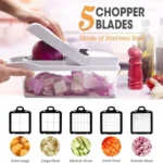 22-in-1 Vegetable Chopper Set, Multifunctional Vegetable Cutter with Container, Potato Cutter, Kitchen Fruit Vegetable Slicer and Food Chopper, Practical Kitchen Utensil & Gadget, Kitchenware - Image 5