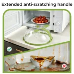 UFORU Upgraded Foldable Microwave Splatter Cover with Dual Water Steamer, 10 Inch Clear Vented Food Lid with Handle, Anti-Splatter Microwave Cover for Moisture-Rich Heating, Kitchen Gadget - Image 8