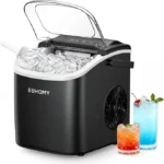 EUHOMY Ice Maker Countertop with Handle, 26lbs in 24Hrs, 9 Ice Cubes Ready in 6 Mins, Auto-Cleaning Portable Ice Maker with Basket and Scoop, for Home/Kitchen/Camping/RV. (2026New Silver) Utensils - Image 3