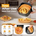 Air Fryer Paper Liners Disposable  Square Non-Stick Air Fryer Parchment Paper, Food Grade Baking Sheets for Baking Roasting Microwave - Image 4