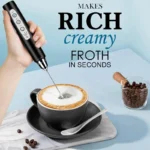 Handheld Milk Frother for Coffee, Rechargeable Electric Whisk with 3 Heads 3 Speeds Drink Mixer Foam Maker For Latte, Cappuccino, Hot Chocolate, Egg，Black Friday Online Event, Christmas Gifts - Image 4