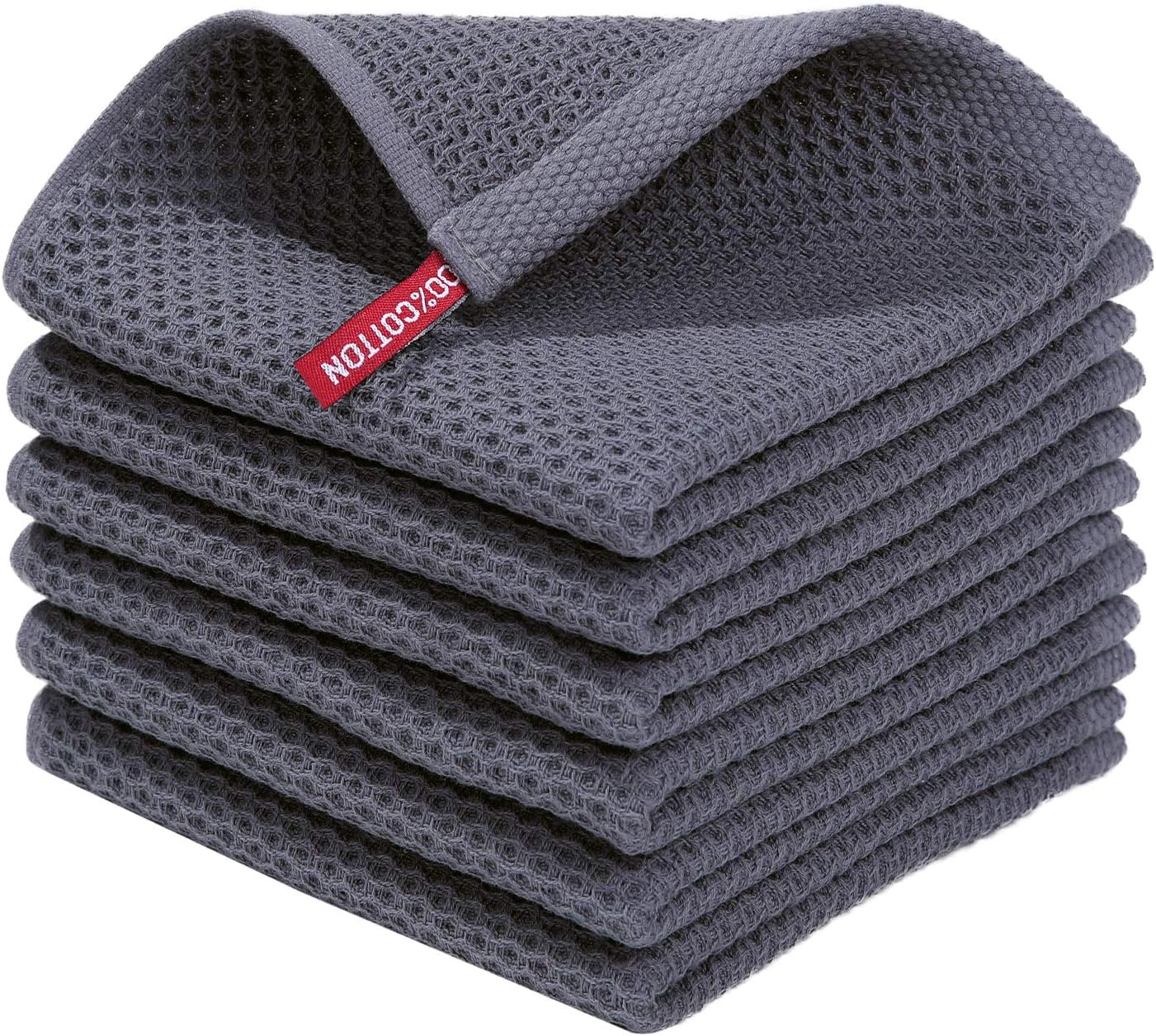 1 Homaxy 100% Cotton Waffle Weave Kitchen Dish Cloths - Image 1