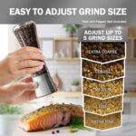 Home EC Premium Stainless Steel Sea Salt and Pepper Grinder Set - Image 2