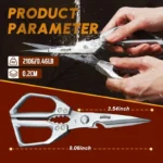 【Deals for You】HUUSK Kitchen Scissors All Purpose -FallFreshness- Stainless Steel Kitchen Shears, Sharp Silver Meat Scissors, Dishwasher Safe, Poultry Shears, Japanese Cooking Scissors for Food, Chicken Bones, and Turkey, Christmas Gift! - Image 5