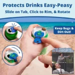 Complete Cover Easy Tab Opener New and Improved 6PK Beverage Barricade 2.0. Applicable to 202 Can, Colorful Drink Can Protector Cap for Soda, Beer, Coke Shields From Bugs, Bees, Dust at the Party, BBQ, Beach - Image 4
