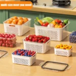5 Pack Fridge Organizers and Storage - Stackable Fruit Storage Containers for Fridge with Removable Colander, BPA-Free Food Storage Container for Salad Berry Lettuce Vegetables Meat Keeper Fresh - Image 6