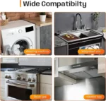 [SUPAFA] Stainless Steel Stove Gap Covers,Stove Gap Filler,Range Trim Kit, Stove Gap Guards, Heat Resistant and Easy to Clean, Easy retractable Length 13.8" to 27.5", Width 0.79"(2PCS) Adjustable Telescoping，kitchen gadgets - Image 4