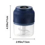 Electric Garlic Chopper, 4 Sharp Blades，Portable Veggie Chopper, 300ML Garlic Grinder Masher Onion Chopper, Blender to Vegetable, Cordless Food Processor for Ginger, Chili, Fruit, Meat, Spices, Beans, etc - Image 6