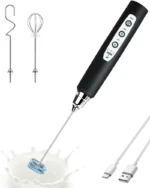 Handheld Milk Frother for Coffee, Rechargeable Electric Whisk with 3 Heads 3 Speeds Drink Mixer Foam Maker For Latte, Cappuccino, Hot Chocolate, Egg，Black Friday Online Event, Christmas Gifts - Image 2