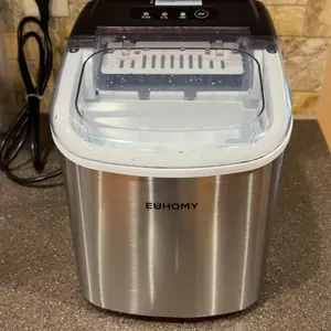 EUHOMY Ice Maker Countertop with Handle, 26lbs in 24Hrs, 9 Ice Cubes Ready in 6 Mins, Auto-Cleaning Portable Ice Maker with Basket and Scoop, for Home/Kitchen/Camping/RV. (2026New Silver) Utensils photo review