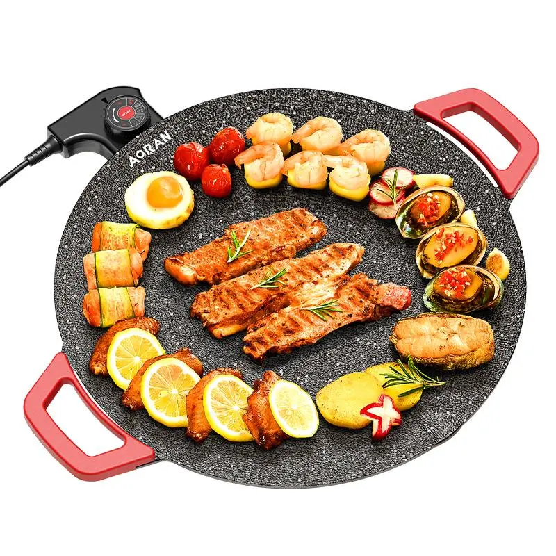3d32e2cd667b49f789f539ca409341e4~tplv-fhlh96nyum-resize-webp_800_800 AORAN KITCHEN 1500W Portable Electric Korean BBQ Grill Indoor Smokeless Non-stick Grill Pan Adjustable Temperature Control Universal Fry Griddle for Home Cooking - Image 1