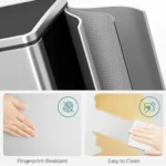 【Deals For You】SONGMICS Stainless Steel Trash Can Garage Can Multi-Compartment Plastic Inner Buckets and Hinged Lids Soft Closure Kitchen - Image 7