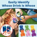 Complete Cover Easy Tab Opener New and Improved 6PK Beverage Barricade 2.0. Applicable to 202 Can, Colorful Drink Can Protector Cap for Soda, Beer, Coke Shields From Bugs, Bees, Dust at the Party, BBQ, Beach - Image 5