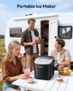EUHOMY Ice Maker Countertop with Handle, 26lbs in 24Hrs, 9 Ice Cubes Ready in 6 Mins, Auto-Cleaning Portable Ice Maker with Basket and Scoop, for Home/Kitchen/Camping/RV. (2026New Silver) Utensils - Image 6