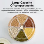 UFORU 6-Grid Rotating Grain Storage Container Dispenser, 360° Rice & Small Grain Organizer, One-Click Output Food Dispenser for Rice, Beans & Small Grains Only, Check Dimensions Before Purchase - Image 6