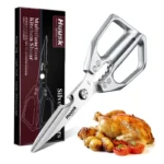 【Deals for You】HUUSK Kitchen Scissors All Purpose -FallFreshness- Stainless Steel Kitchen Shears, Sharp Silver Meat Scissors, Dishwasher Safe, Poultry Shears, Japanese Cooking Scissors for Food, Chicken Bones, and Turkey, Christmas Gift!
