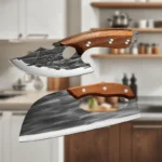 Buy 1 Get 1 Free Forged Kitchen Knife Set - Sharp Durable Meat Cleaver Chef Knife, Ergonomic Non-Slip Handle, Precision Cutting Bone Chopper Gift Box - Image 5