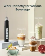 Handheld Milk Frother for Coffee, Rechargeable Electric Whisk with 3 Heads 3 Speeds Drink Mixer Foam Maker For Latte, Cappuccino, Hot Chocolate, Egg，Black Friday Online Event, Christmas Gifts - Image 7