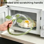 UFORU Upgraded Foldable Microwave Splatter Cover with Dual Water Steamer, 10 Inch Clear Vented Food Lid with Handle, Anti-Splatter Microwave Cover for Moisture-Rich Heating, Kitchen Gadget - Image 7