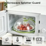 UFORU Upgraded Foldable Microwave Splatter Cover with Dual Water Steamer, 10 Inch Clear Vented Food Lid with Handle, Anti-Splatter Microwave Cover for Moisture-Rich Heating, Kitchen Gadget - Image 6