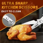 【Deals for You】HUUSK Kitchen Scissors All Purpose -FallFreshness- Stainless Steel Kitchen Shears, Sharp Silver Meat Scissors, Dishwasher Safe, Poultry Shears, Japanese Cooking Scissors for Food, Chicken Bones, and Turkey, Christmas Gift! - Image 7