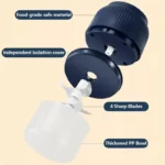 Electric Garlic Chopper, 4 Sharp Blades，Portable Veggie Chopper, 300ML Garlic Grinder Masher Onion Chopper, Blender to Vegetable, Cordless Food Processor for Ginger, Chili, Fruit, Meat, Spices, Beans, etc - Image 5