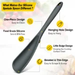 Pack of 2 Cooking Spoons for Non stick Cookware, Multifunction Spatula Spoon BPA-Free, One-Piece Design, Suitable for Scooping, Scraping, Serving and Mixing - Image 5