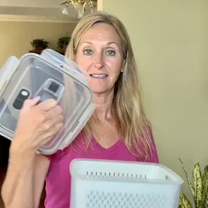 5 Pack Fridge Organizers and Storage - Stackable Fruit Storage Containers for Fridge with Removable Colander, BPA-Free Food Storage Container for Salad Berry Lettuce Vegetables Meat Keeper Fresh photo review