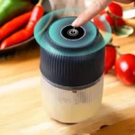 Electric Garlic Chopper, 4 Sharp Blades，Portable Veggie Chopper, 300ML Garlic Grinder Masher Onion Chopper, Blender to Vegetable, Cordless Food Processor for Ginger, Chili, Fruit, Meat, Spices, Beans, etc - Image 4