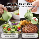 2PCS 2-in-1 Oil Dispenser & Oil Sprayer, 16oz / 470ml Olive Oil Bottle with Fine Mist Nozzle, Oil Spray Bottle for Cooking, Air Fryer & Salad (Black & Green) - Image 6