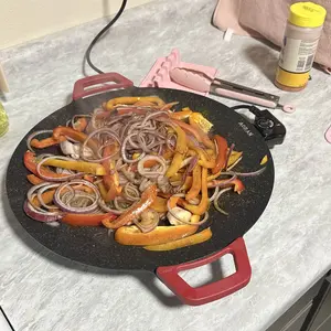 AORAN KITCHEN 1500W Portable Electric Korean BBQ Grill Indoor Smokeless Non-stick Grill Pan Adjustable Temperature Control Universal Fry Griddle for Home Cooking photo review