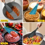 Pack of 2 Cooking Spoons for Non stick Cookware, Multifunction Spatula Spoon BPA-Free, One-Piece Design, Suitable for Scooping, Scraping, Serving and Mixing - Image 4