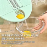 UFORU Salad Spinner Large, 3 IN 1 Vegetable and Fruit Washing Bowl with Strainer, Lettuce Spinner with 5 Blades Slicer, Egg Yolk Strainer, Salad Bowl for Efficient Salad Preparation, 5.3 Qt Kitchen Gadgets Set#SummerVibes - Image 5
