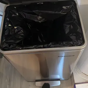 【Deals For You】SONGMICS Stainless Steel Trash Can Garage Can Multi-Compartment Plastic Inner Buckets and Hinged Lids Soft Closure Kitchen photo review