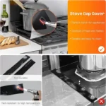 [SUPAFA] Stainless Steel Stove Gap Covers,Stove Gap Filler,Range Trim Kit, Stove Gap Guards, Heat Resistant and Easy to Clean, Easy retractable Length 13.8" to 27.5", Width 0.79"(2PCS) Adjustable Telescoping，kitchen gadgets - Image 3