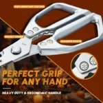 【Deals for You】HUUSK Kitchen Scissors All Purpose -FallFreshness- Stainless Steel Kitchen Shears, Sharp Silver Meat Scissors, Dishwasher Safe, Poultry Shears, Japanese Cooking Scissors for Food, Chicken Bones, and Turkey, Christmas Gift! - Image 3