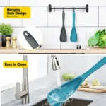 Pack of 2 Cooking Spoons for Non stick Cookware, Multifunction Spatula Spoon BPA-Free, One-Piece Design, Suitable for Scooping, Scraping, Serving and Mixing - Image 2