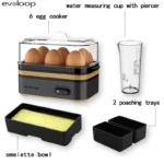 EVOLOOP Rapid Egg Cooker 6 Egg Capacity BPA free Electric Egg Cooker for Hard Boiled Eggs, Poached Eggs, Scrambled Eggs, or Omelets，Easy and Convenient Way to Prepare Delicious Eggs ,outdoor gear Kitchen Appliances - Image 8