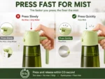 2PCS 2-in-1 Oil Dispenser & Oil Sprayer, 16oz / 470ml Olive Oil Bottle with Fine Mist Nozzle, Oil Spray Bottle for Cooking, Air Fryer & Salad (Black & Green) - Image 5