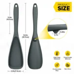 Pack of 2 Cooking Spoons for Non stick Cookware, Multifunction Spatula Spoon BPA-Free, One-Piece Design, Suitable for Scooping, Scraping, Serving and Mixing