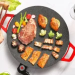 AORAN KITCHEN 1500W Portable Electric Korean BBQ Grill Indoor Smokeless Non-stick Grill Pan Adjustable Temperature Control Universal Fry Griddle for Home Cooking - Image 9