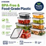AISOON 40 PCS Extra Large 85oz Plastic Airtight Food Storage Containers Set (20 Containers + 20 Lids), Leakproof, Reusable, Microwave & Dishwasher Safe, with Labels & Pen - Image 4