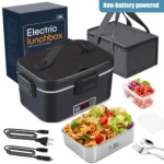 Nifogo Electric Lunch Box, 100W Food Heater 1,8L for Adults Portable Food Heater with Tableware and Lunch Bag, Car & Home Portable Electronic Food Heater for Home Office Travel