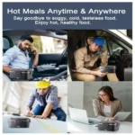 Nifogo Electric Lunch Box, 100W Food Heater 1,8L for Adults Portable Food Heater with Tableware and Lunch Bag, Car & Home Portable Electronic Food Heater for Home Office Travel - Image 2