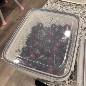 --5 Pack Fridge Organizers and Storage - Stackable Fruit Storage Containers for Fridge with Removable Colander, BPA-Free Food Storage Container for Salad Berry Lettuce Vegetables Meat Keeper Fresh photo review