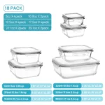 Vtopmart 36 Pack Glass Food Storage Containers with Lids -Stackable Design for Kitchen Utensils Oven Microwave Freezer Dishwasher Kitchenware Lunch Compartment Grey Rectangle Airtight Meal Prep,Large Storage,summerwins - Image 2